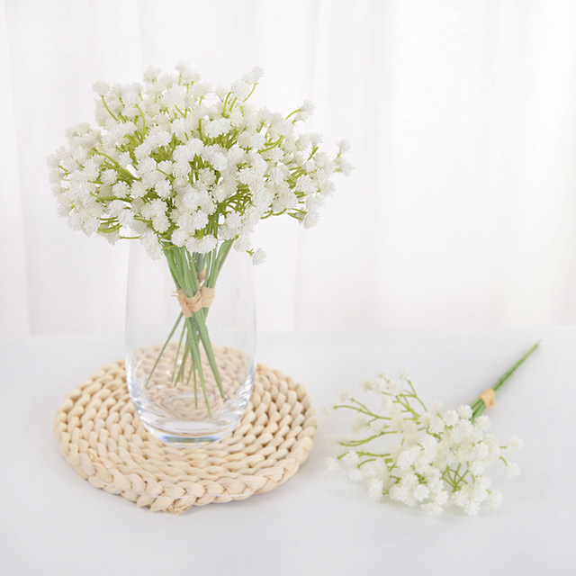 20cm White Babies Breath Artificial Flowers Plastic Gypsophila DIY